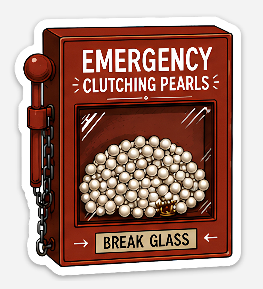 Emergency Clutching Pearls Sticker