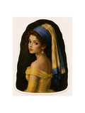 Belle with the pearl earring Sticker