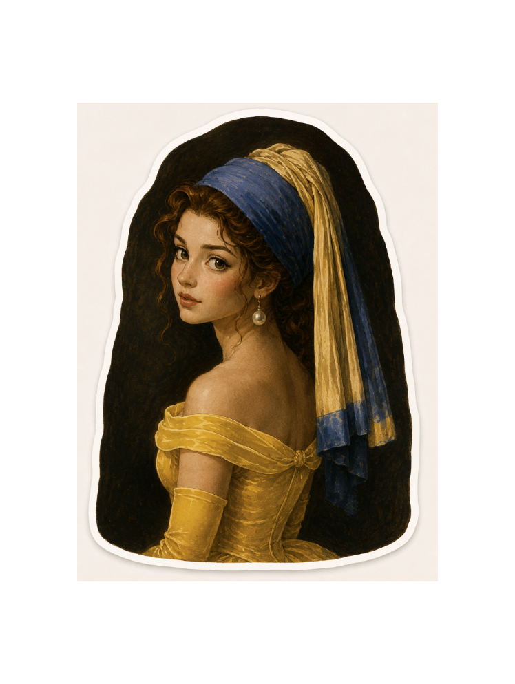 Belle with the pearl earring Sticker